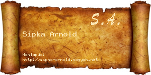Sipka Arnold névjegykártya